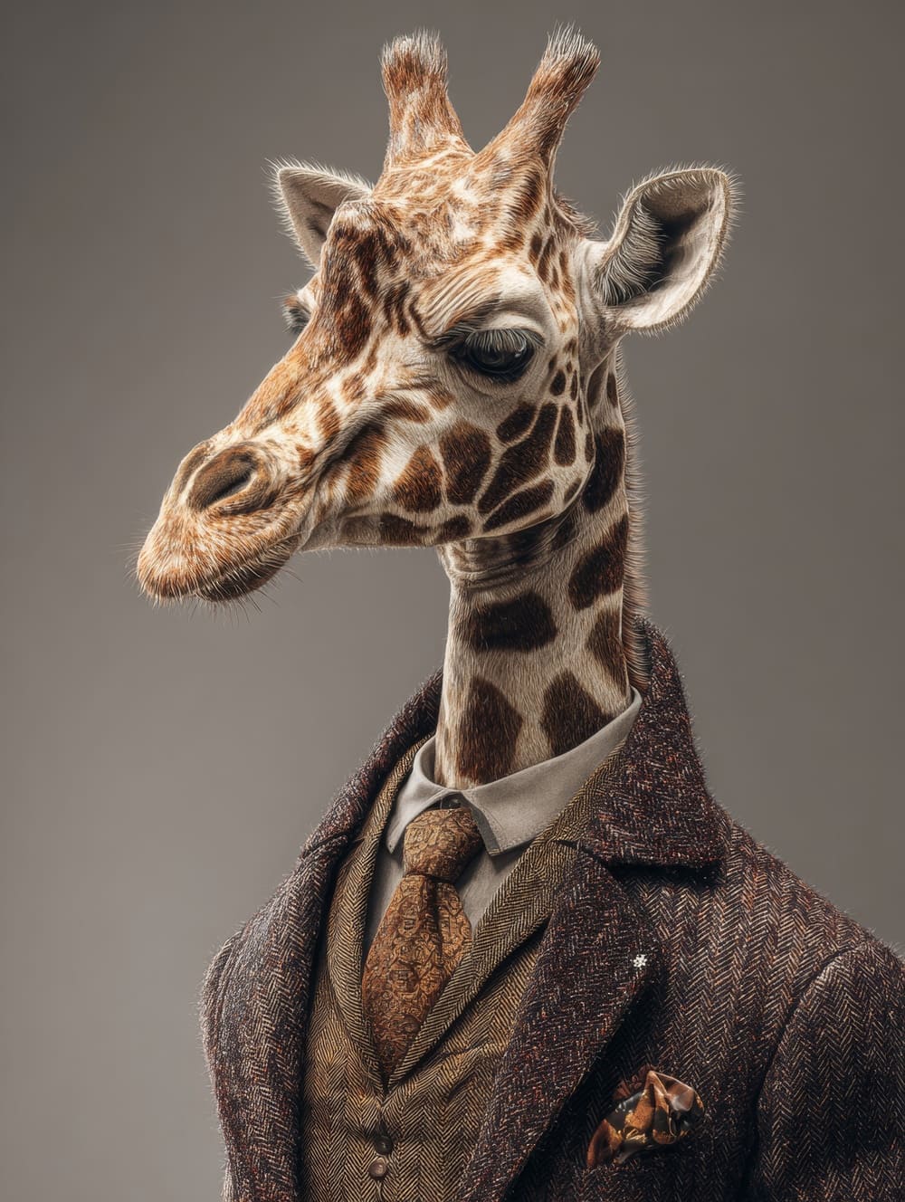 Tableau Girafe en Costume