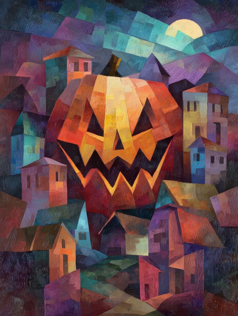 Tableau Halloween Cubisme