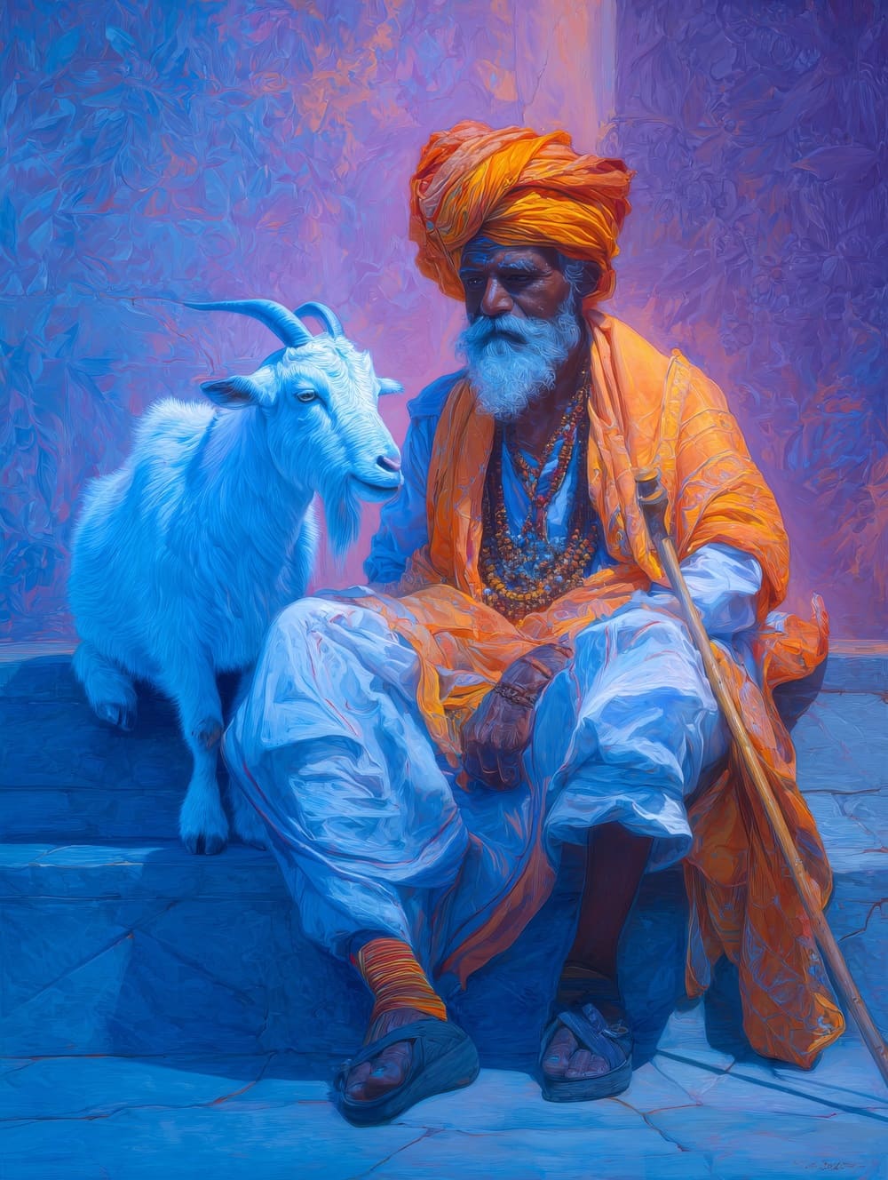 Tableau Indien Couleurs Maîtrisées (Spirituel)