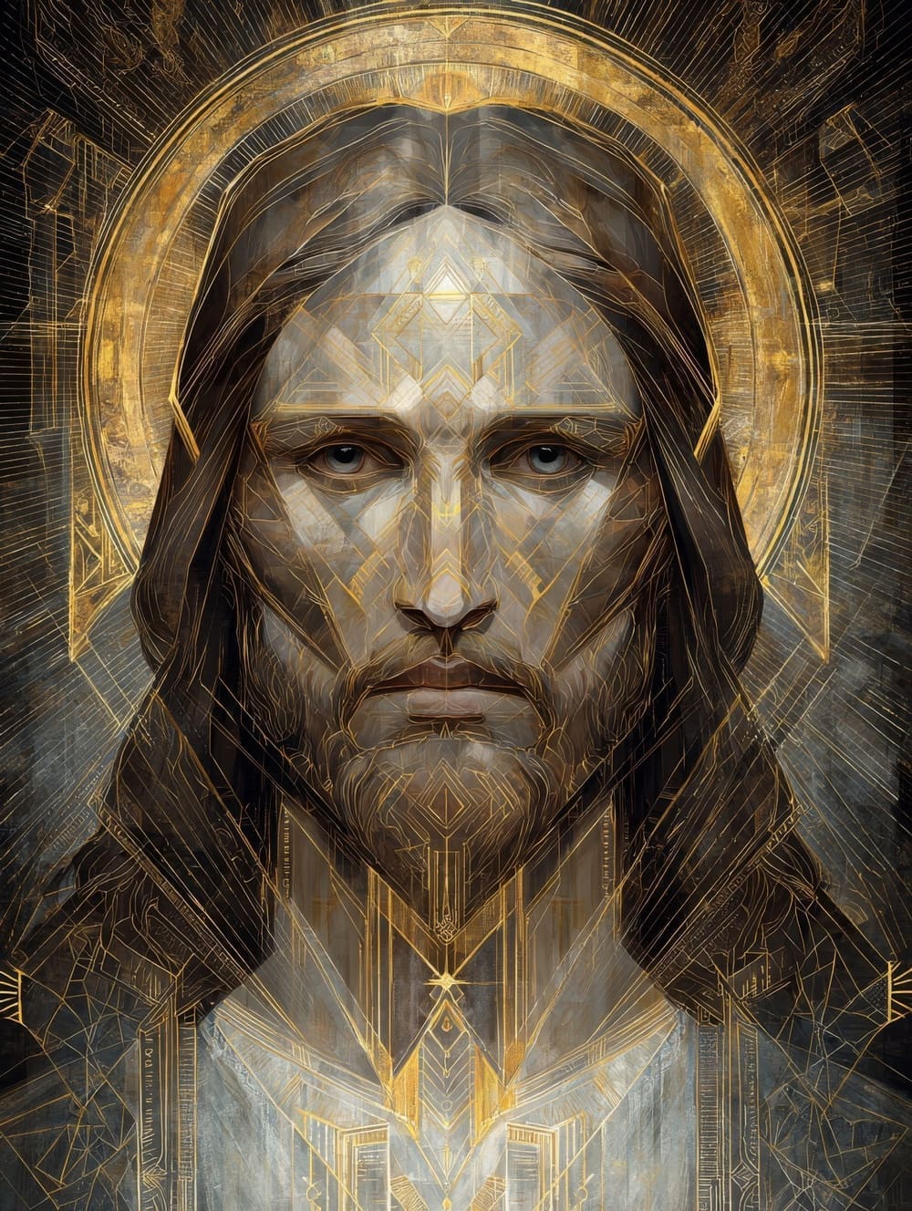 Tableau Jésus Christ Art Déco