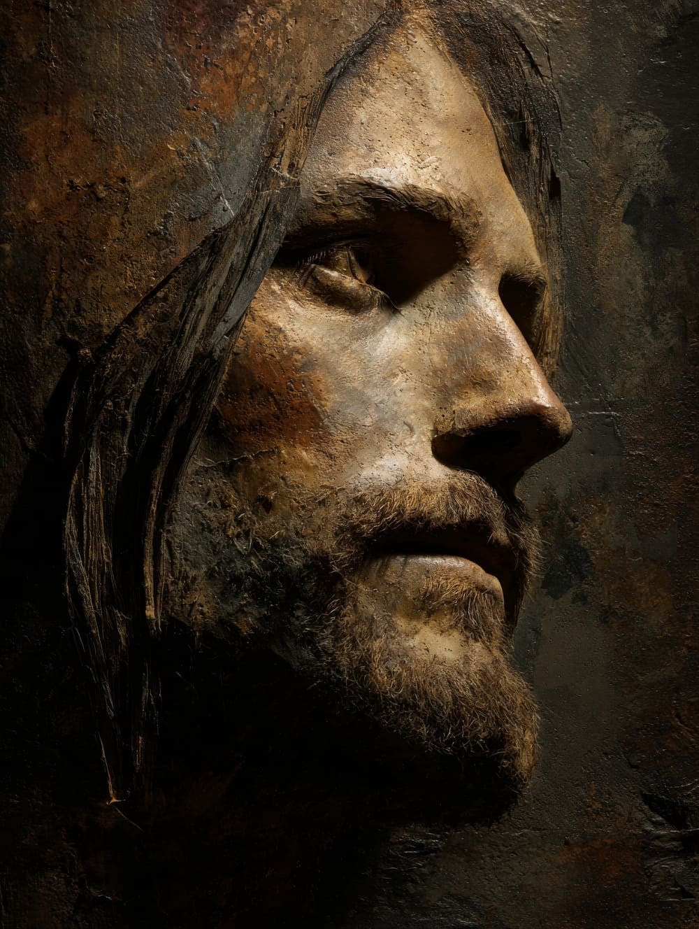 Tableau Jésus Style Industriel