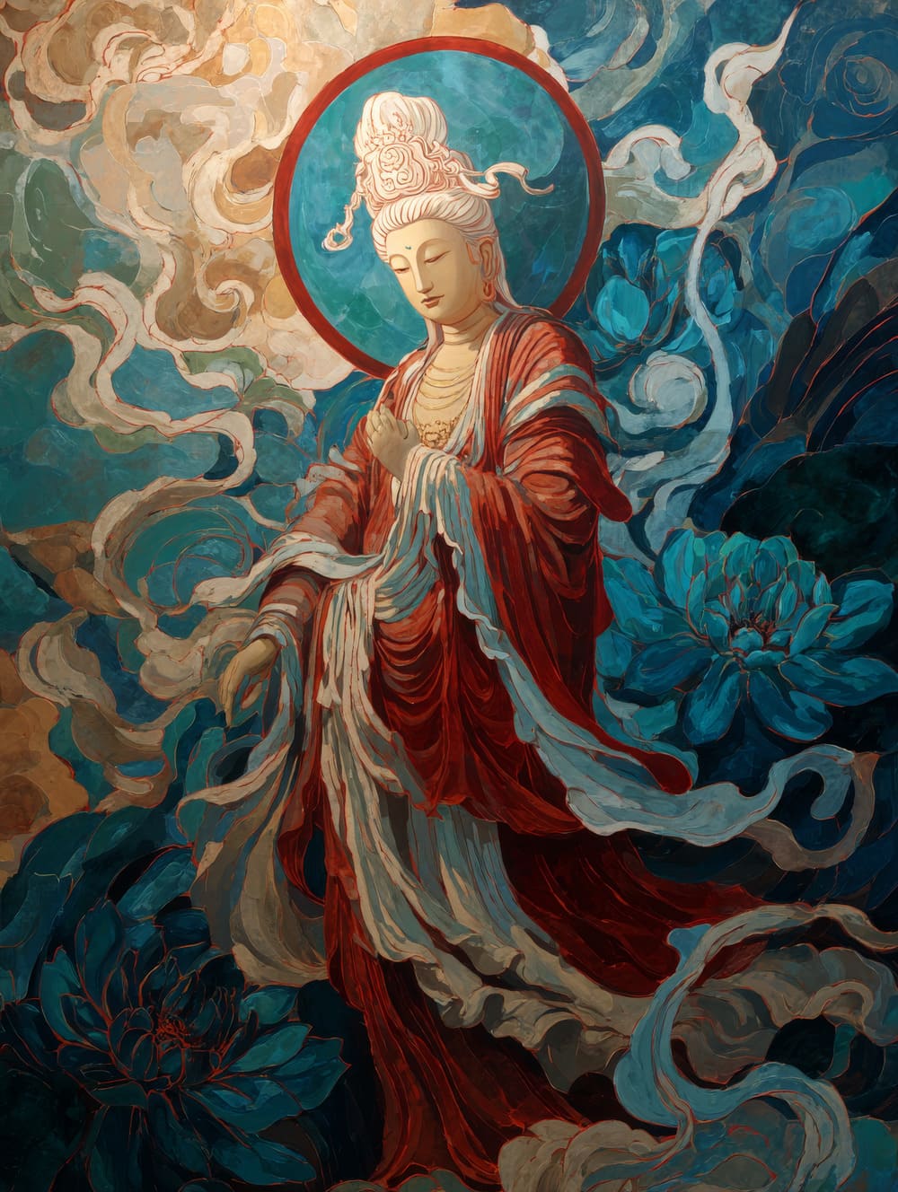 Tableau Kannon - Déesse Japonaise de la Compassion