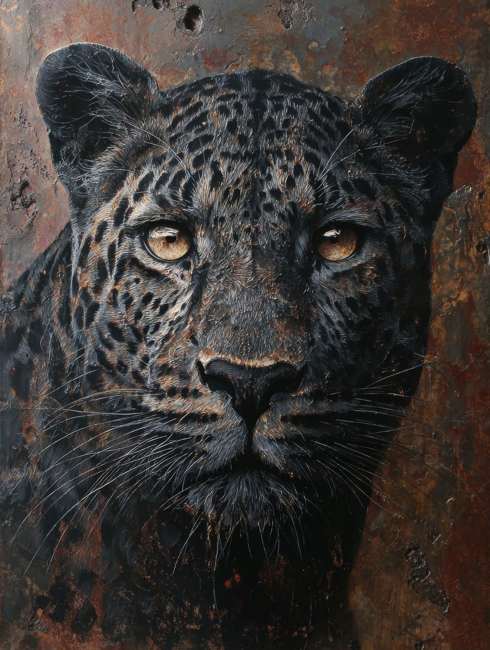 Tableau Léopard Style Industriel