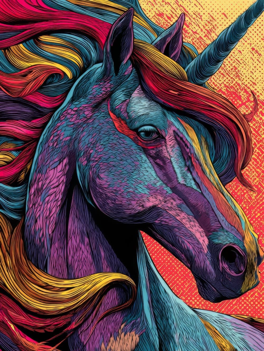 Tableau Licorne Pop Art