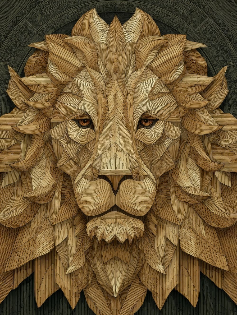 Tableau Lion Art Déco