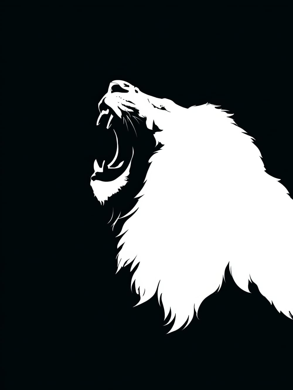 Tableau Lion Minimaliste (Silhouette)