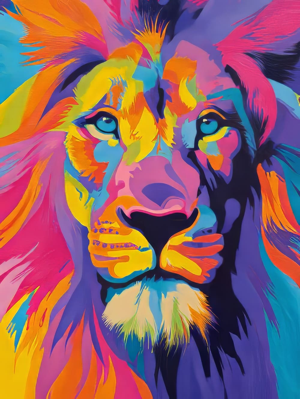 Tableau Lion Pop Art