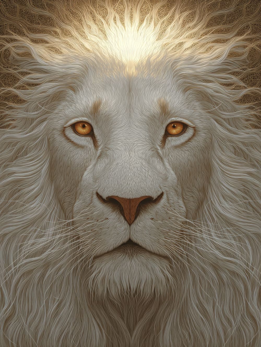 Tableau Lion Spirituel (Aura / Regard Lumineux)