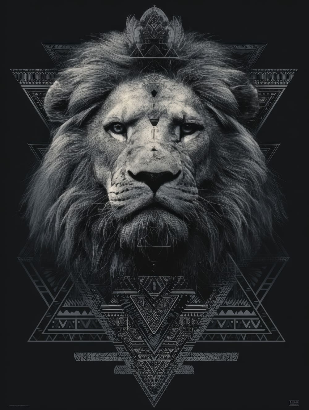 Tableau Lion Symboles Tribaux Africains