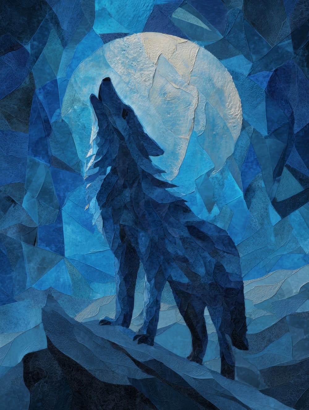 Tableau Loup Cubisme