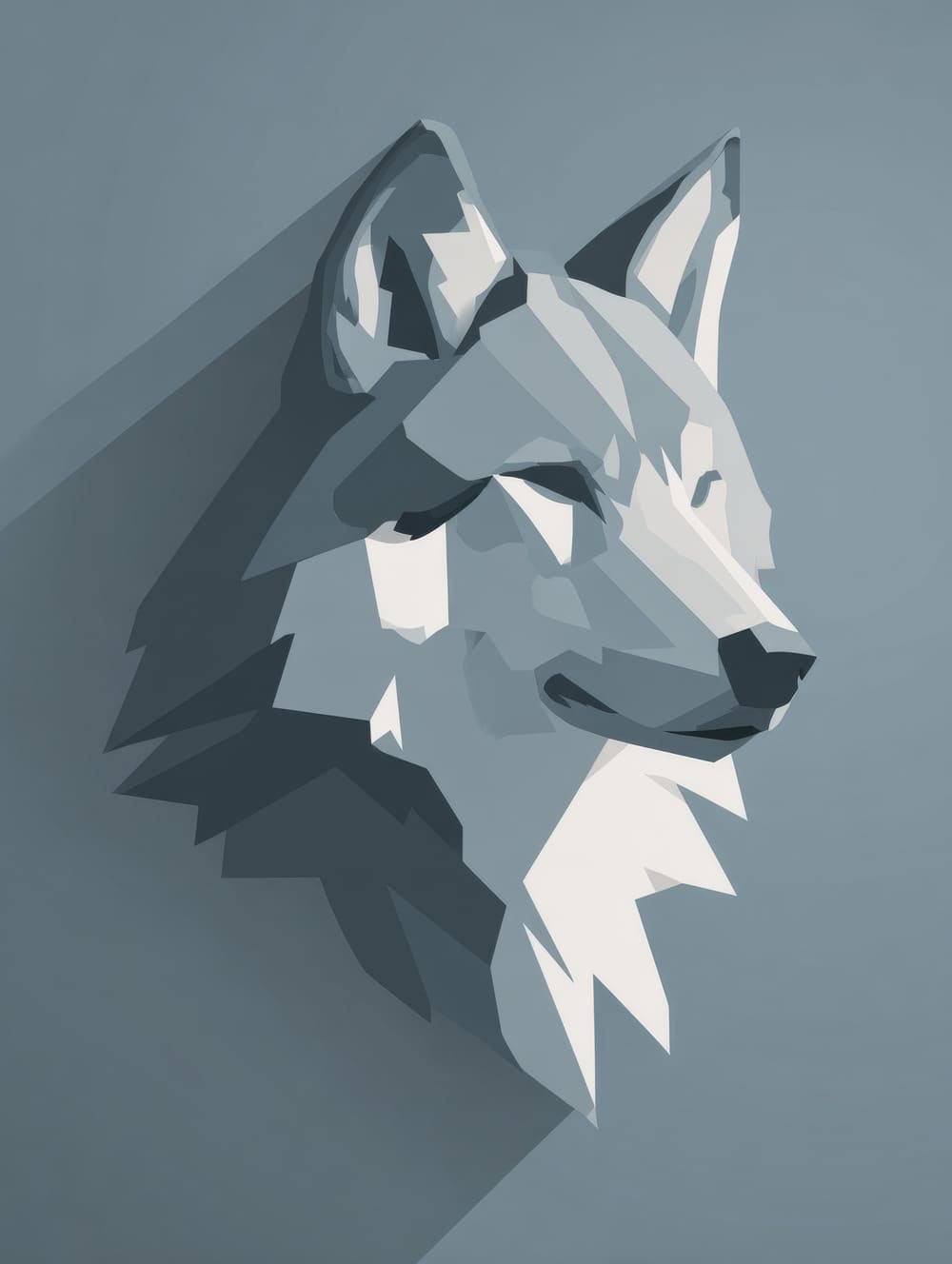 Tableau Loup Minimaliste