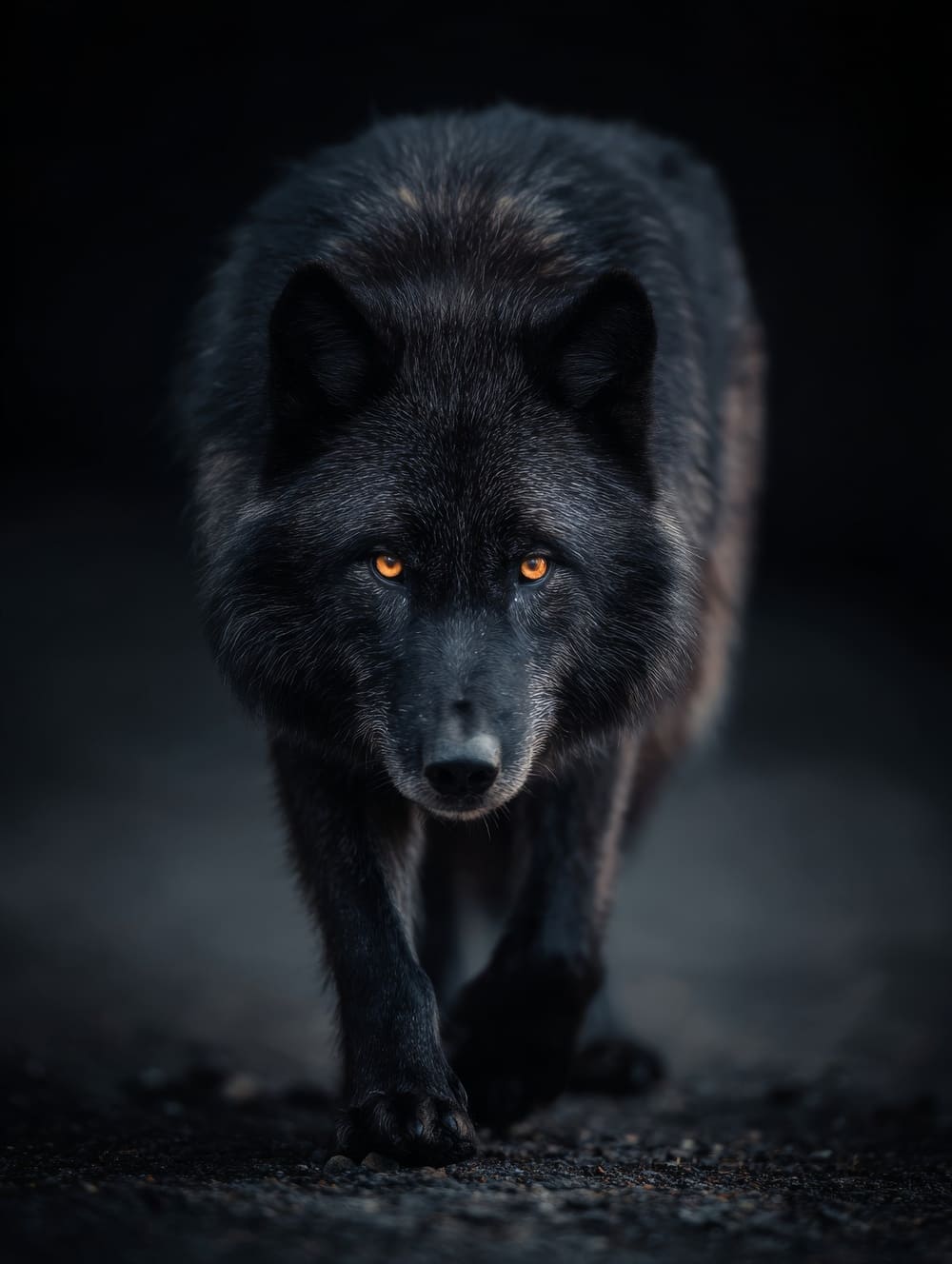 Tableau Loup Noir