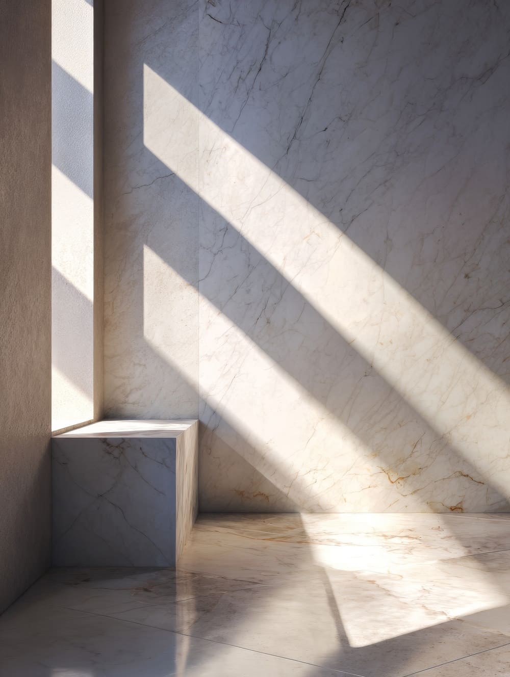 Tableau Marbre Avec Ombres Architecturales