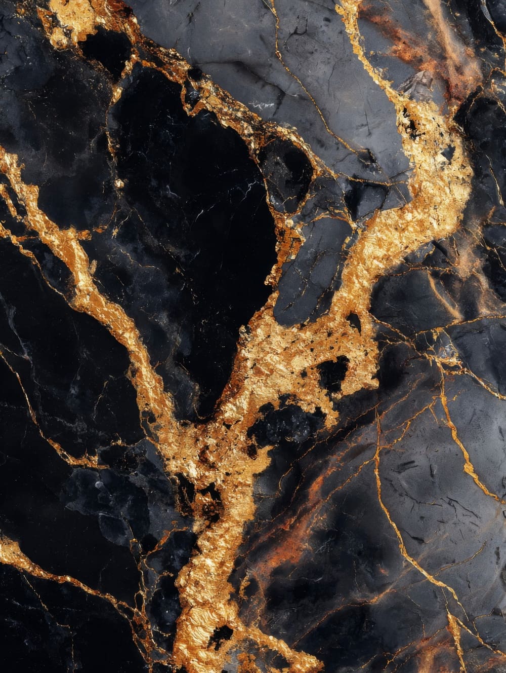 Tableau Marbre Noir & Or