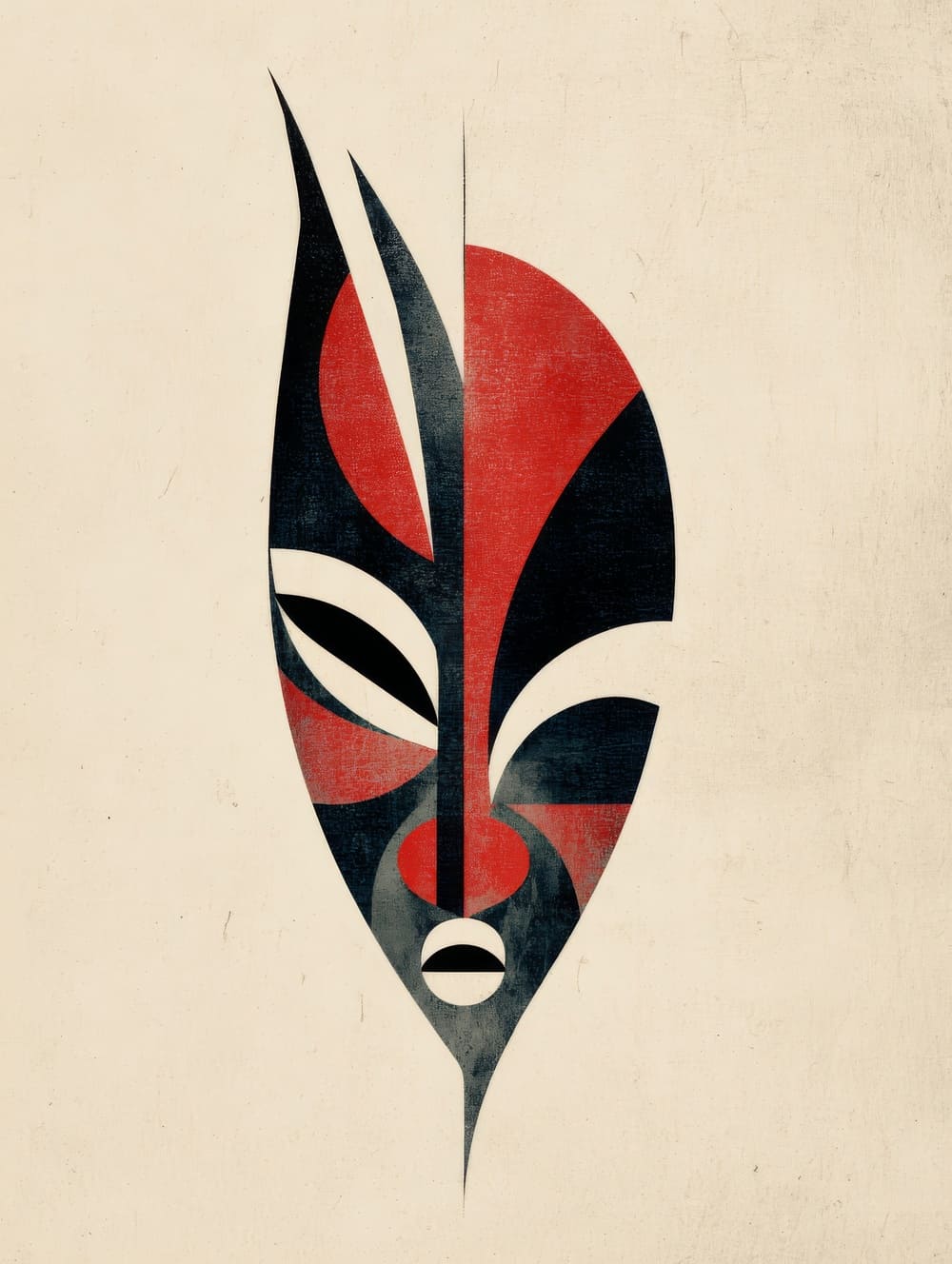 Tableau Masque Fang Minimaliste