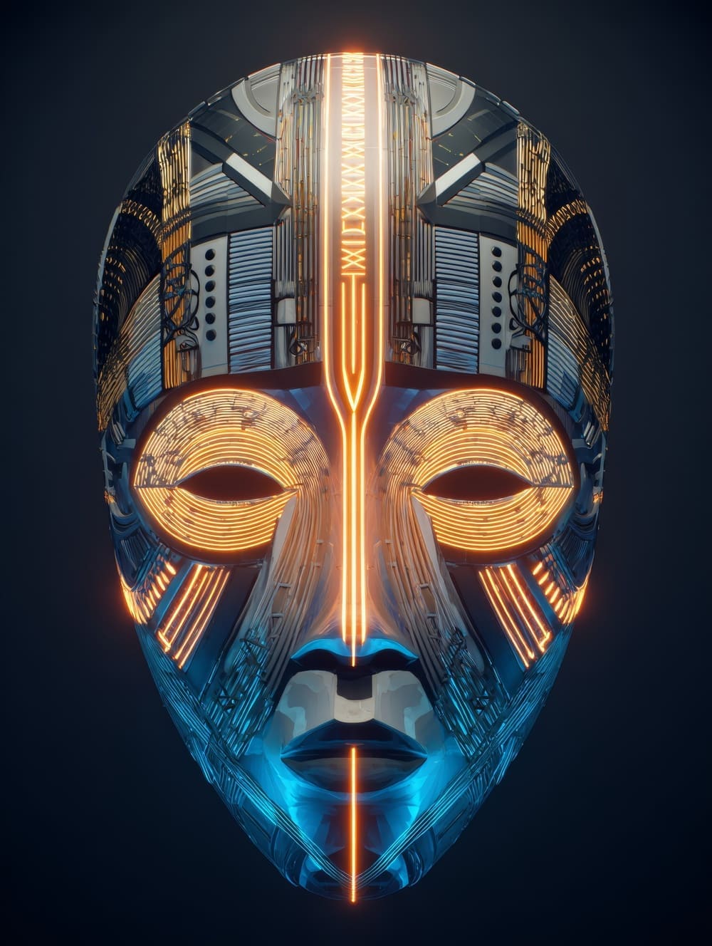 Tableau Masque Africain Futuriste