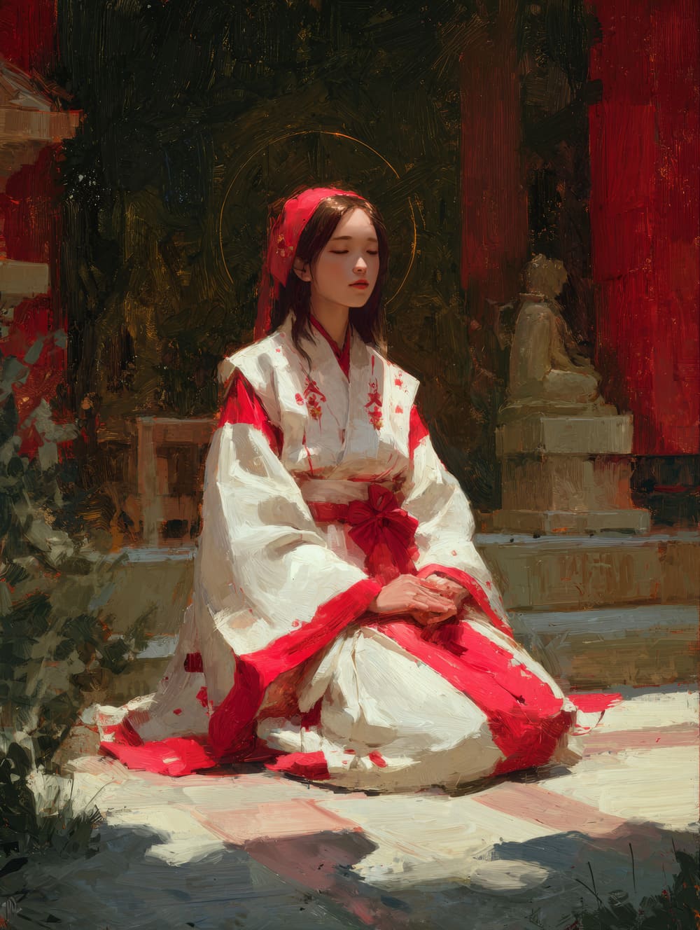 Tableau Miko (Prêtresse Shinto)