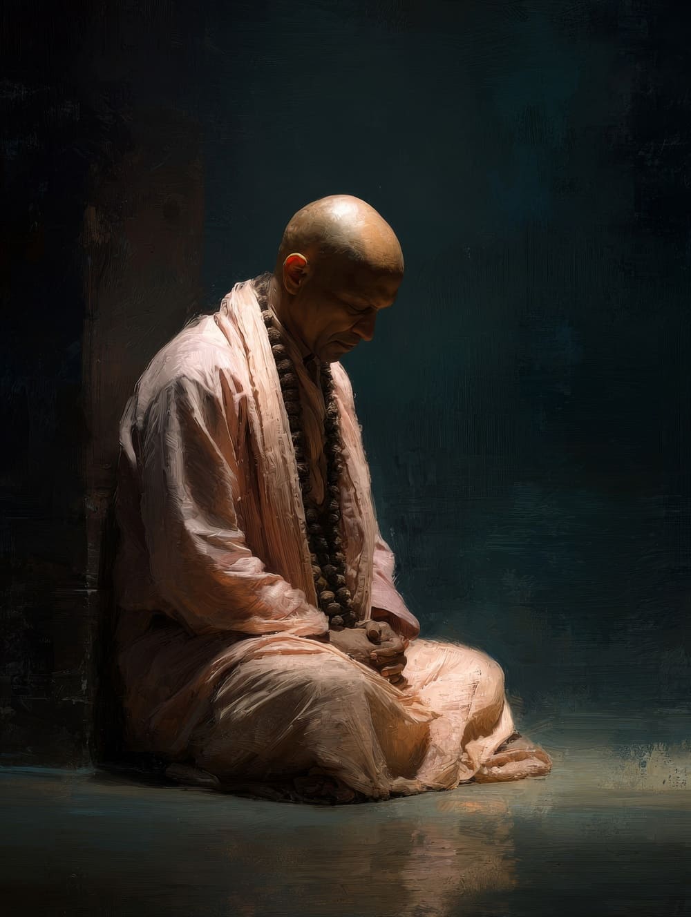 Tableau Moine Indien En Méditation