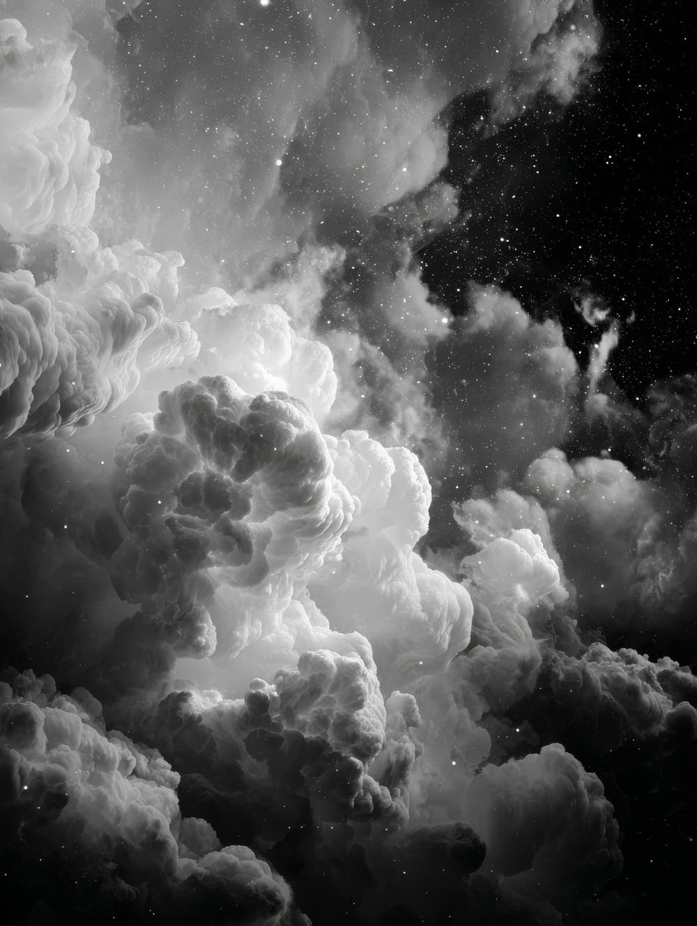 Tableau Nébuleuse En Noir & Blanc