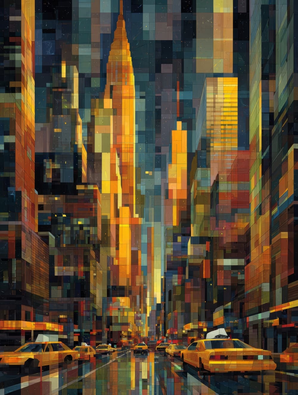 Tableau New-York Cubisme