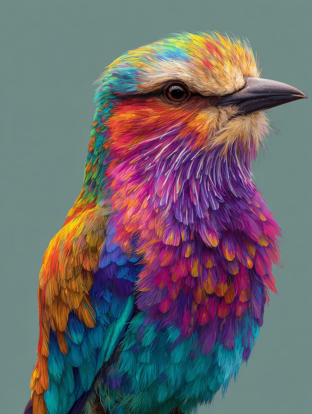 Tableau Oiseau Coloré