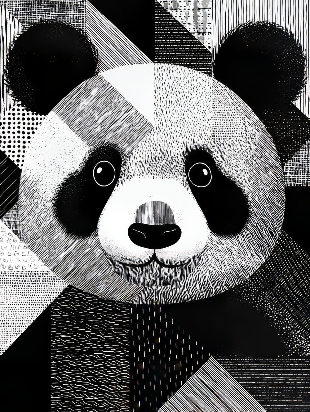 Tableau Panda Cubisme