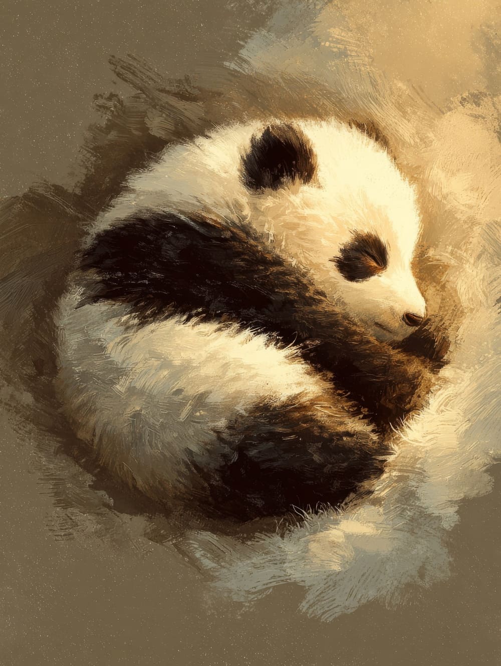 Tableau Panda Endormi