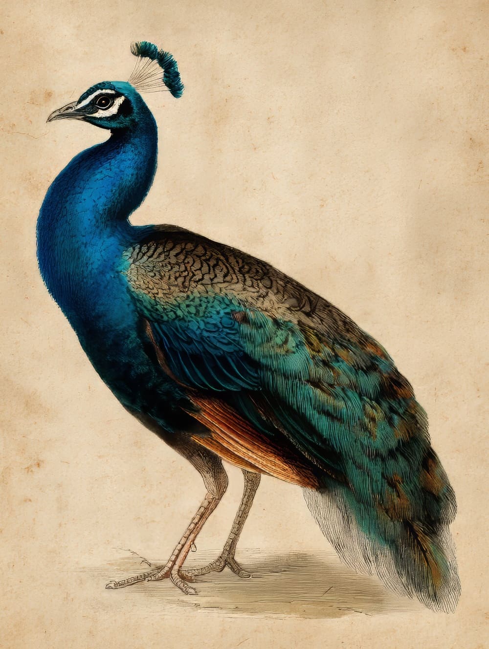 Tableau Paon Vintage