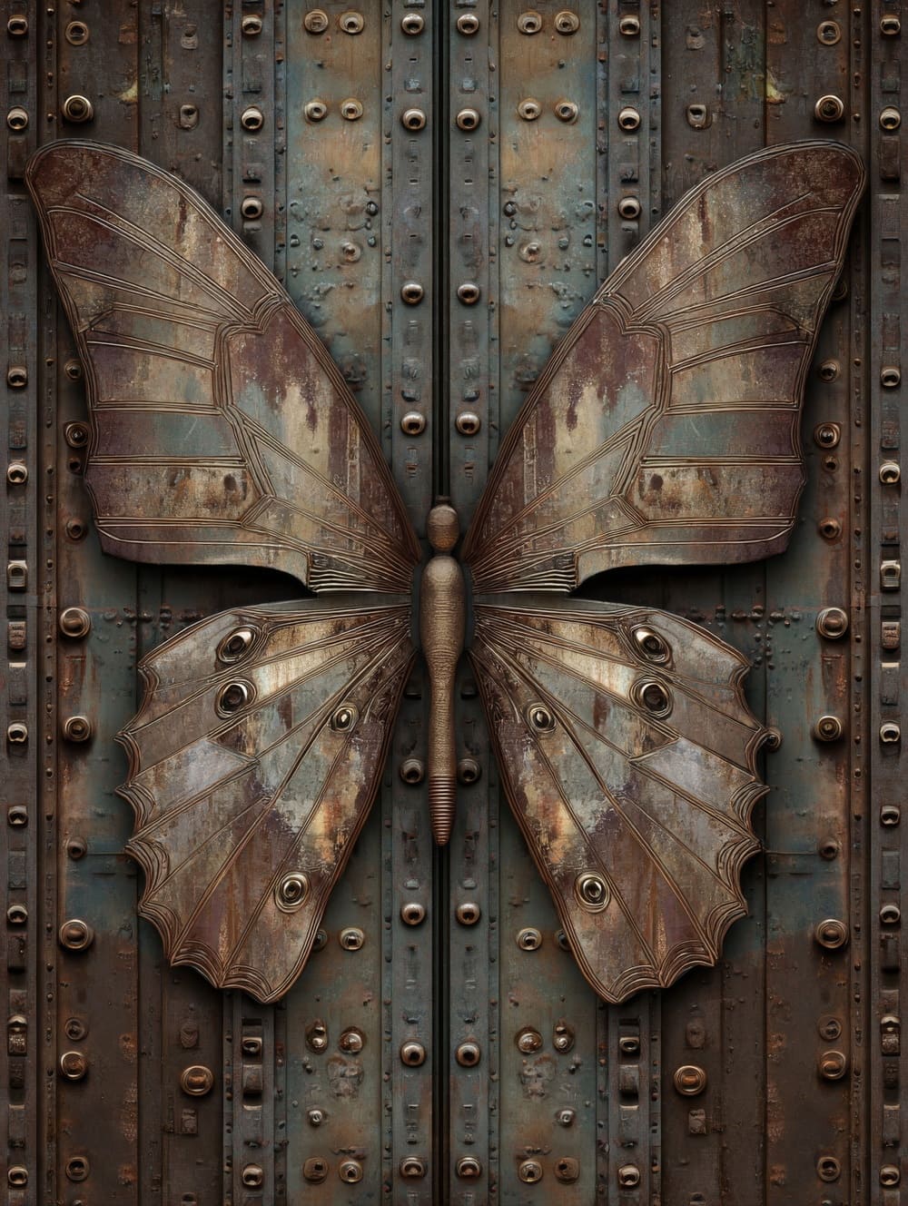 Tableau Papillon Style Industriel