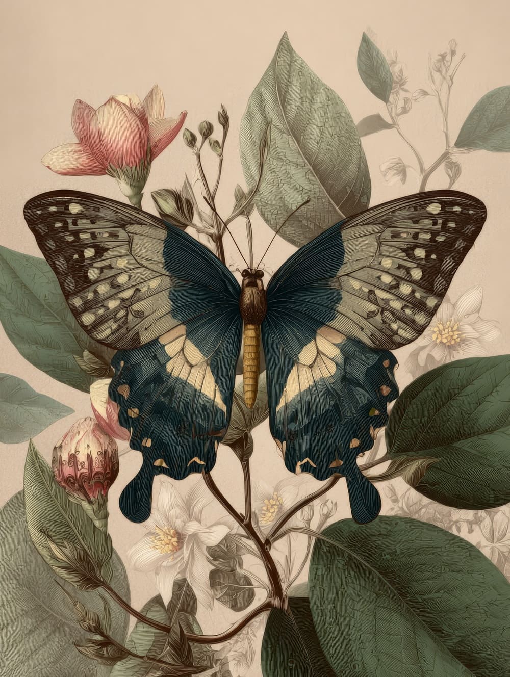 Tableau Papillon Vintage