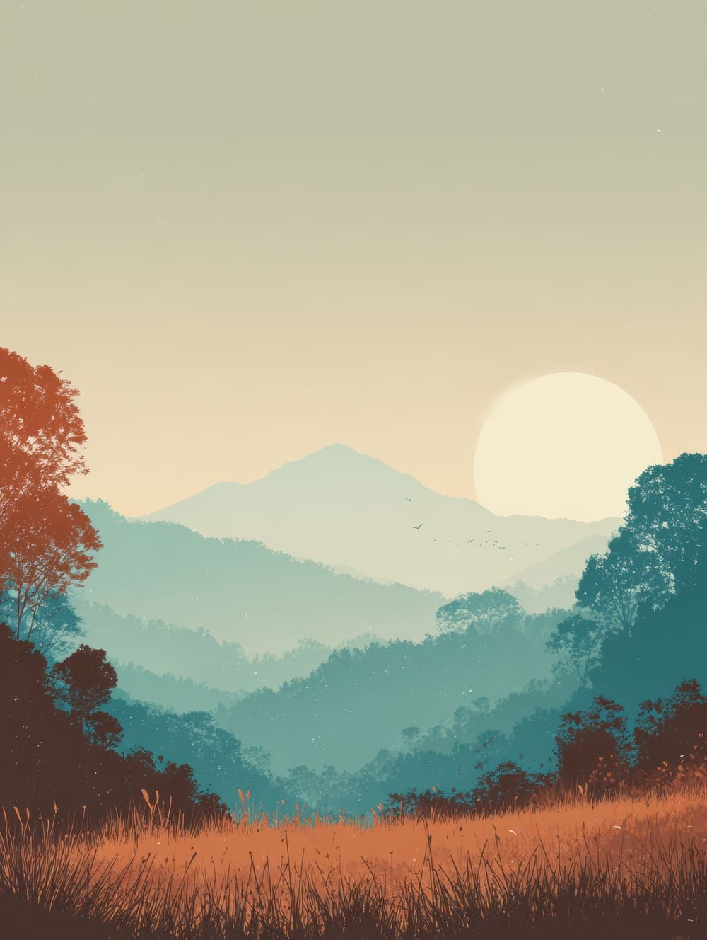 Tableau Paysage Vintage