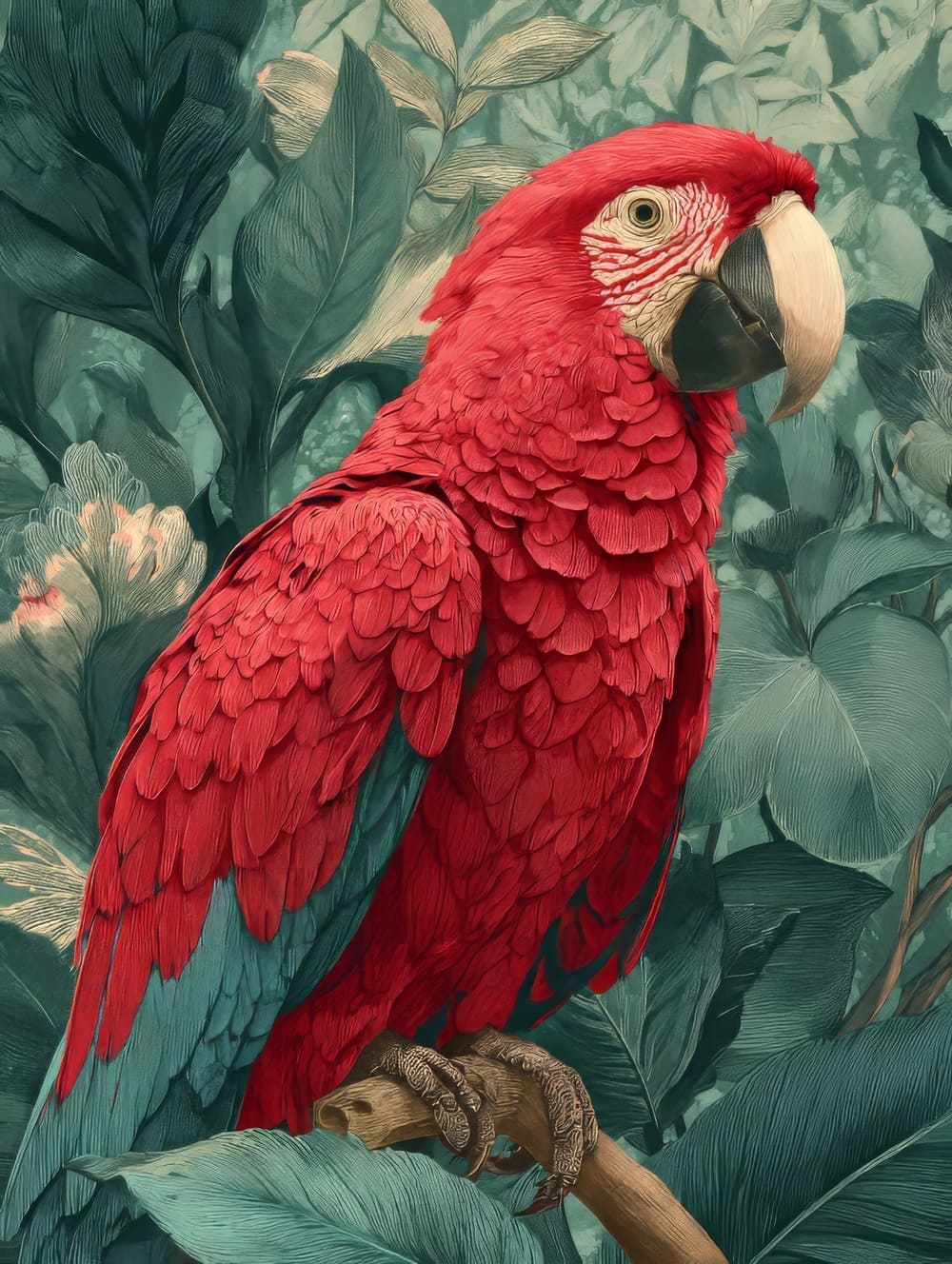 Tableau Perroquet Rouge