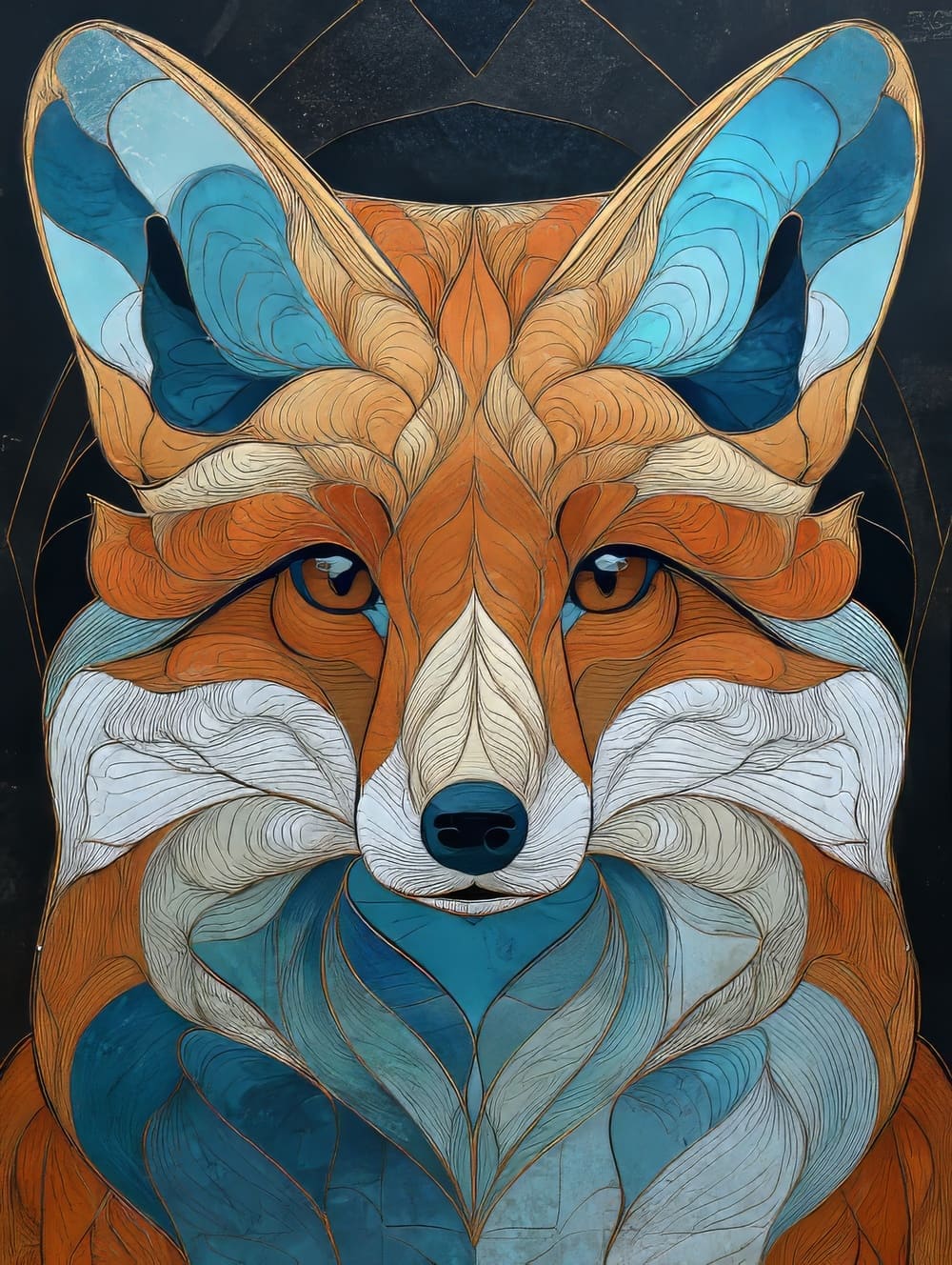 Tableau Renard Art Déco