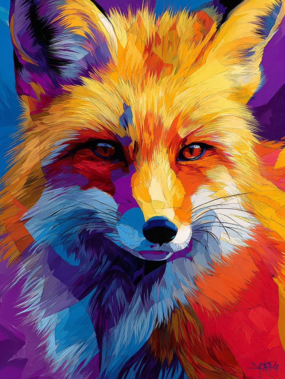 Tableau Renard Pop Art