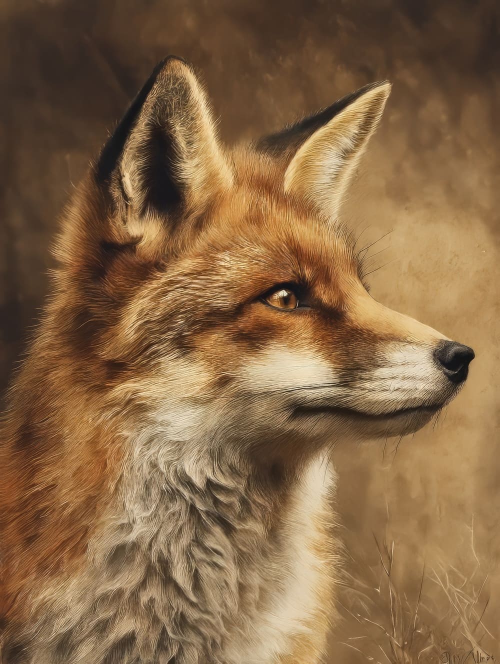 Tableau Renard Vintage