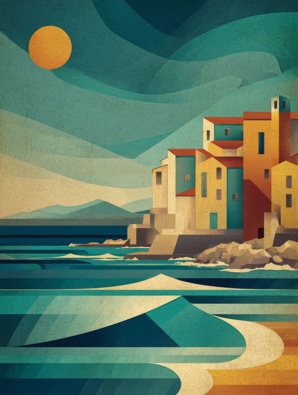 Tableau Saint-Tropez Art Déco