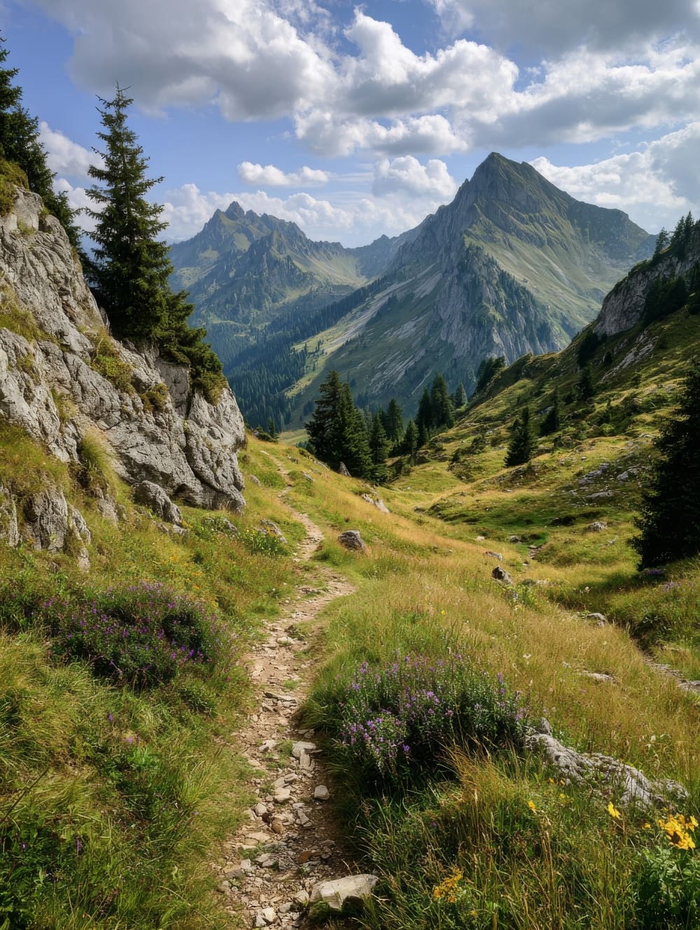 Tableau Sentier en Montagne