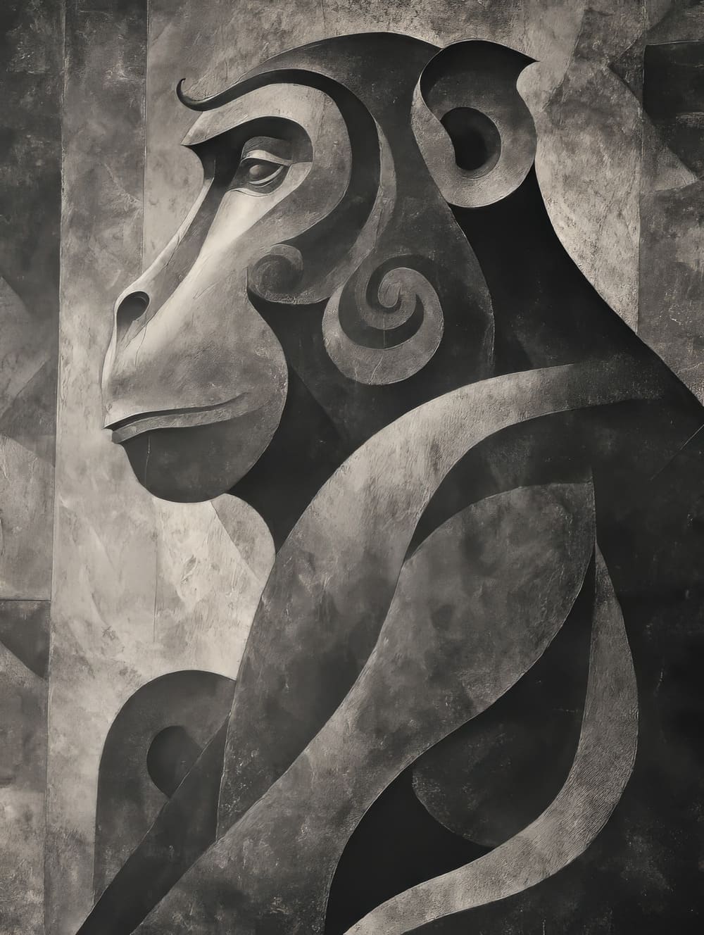 Tableau Singe Abstrait