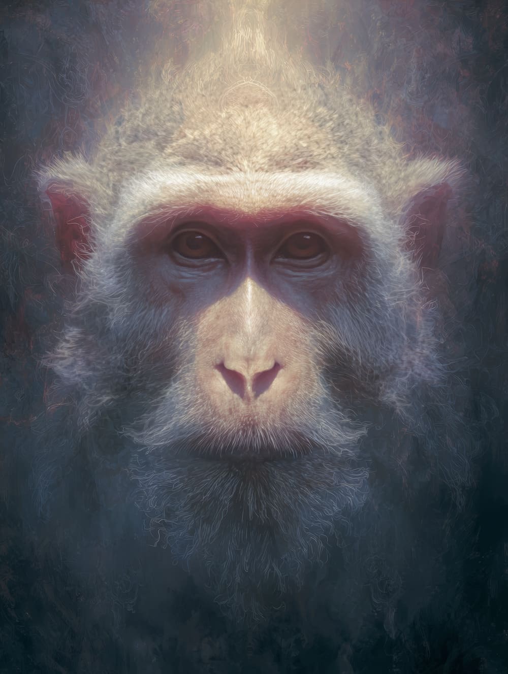 Tableau Singe Spirituel (Regard Calme)