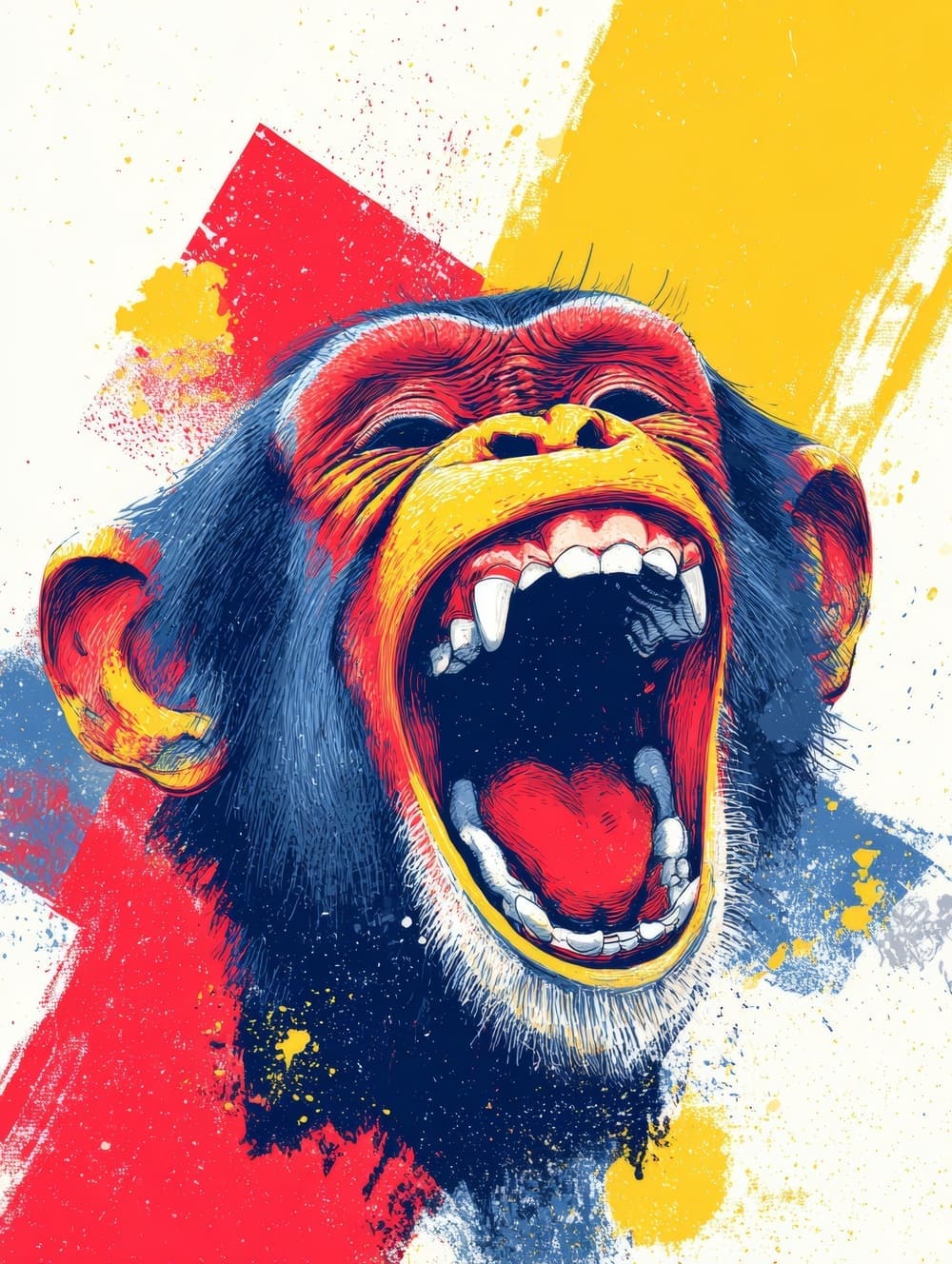 Tableau Singe qui Rit aux Eclats