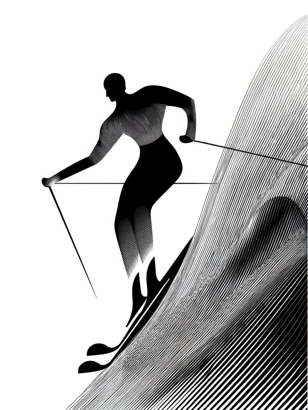 Tableau Ski Art Déco