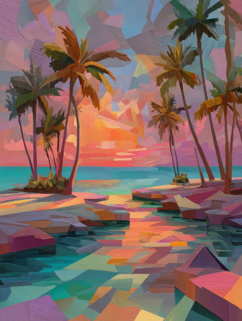 Tableau Tahiti Cubisme