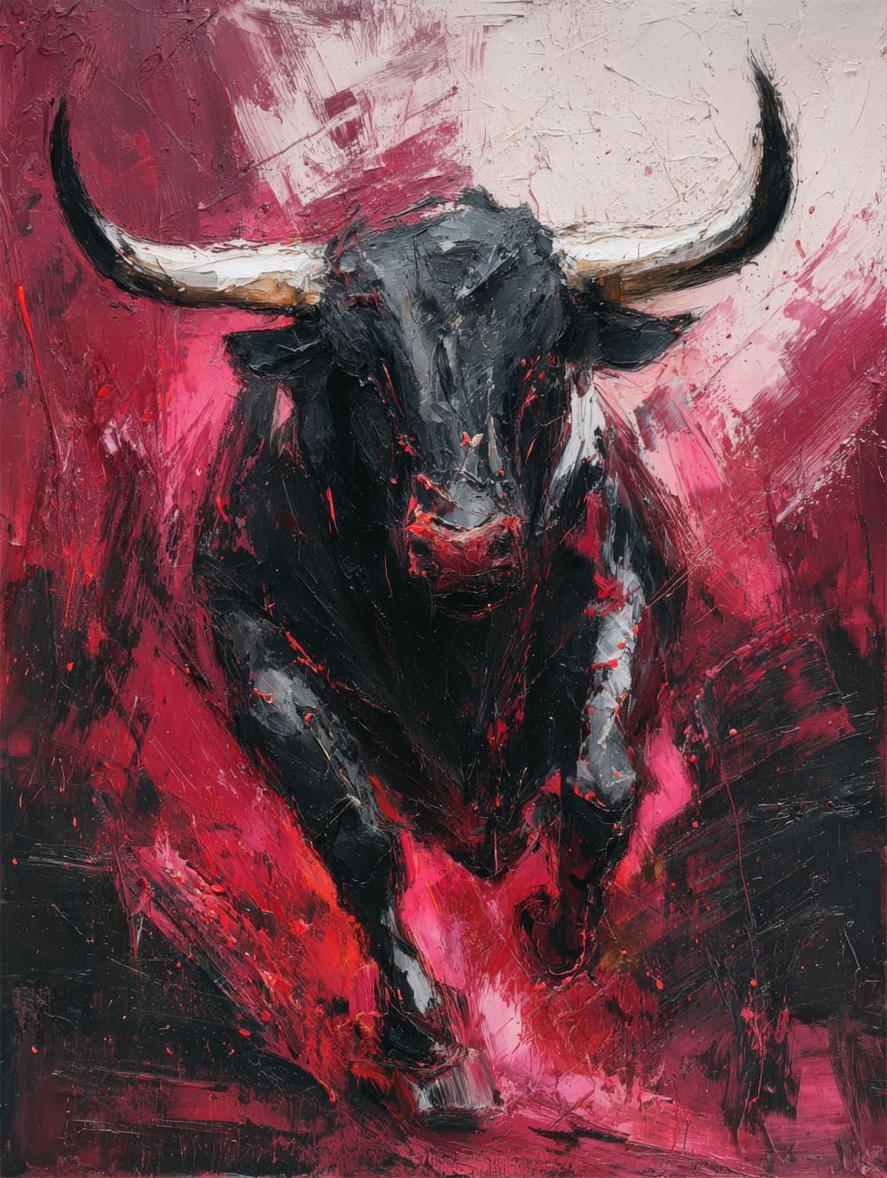 Tableau Taureau Abstrait