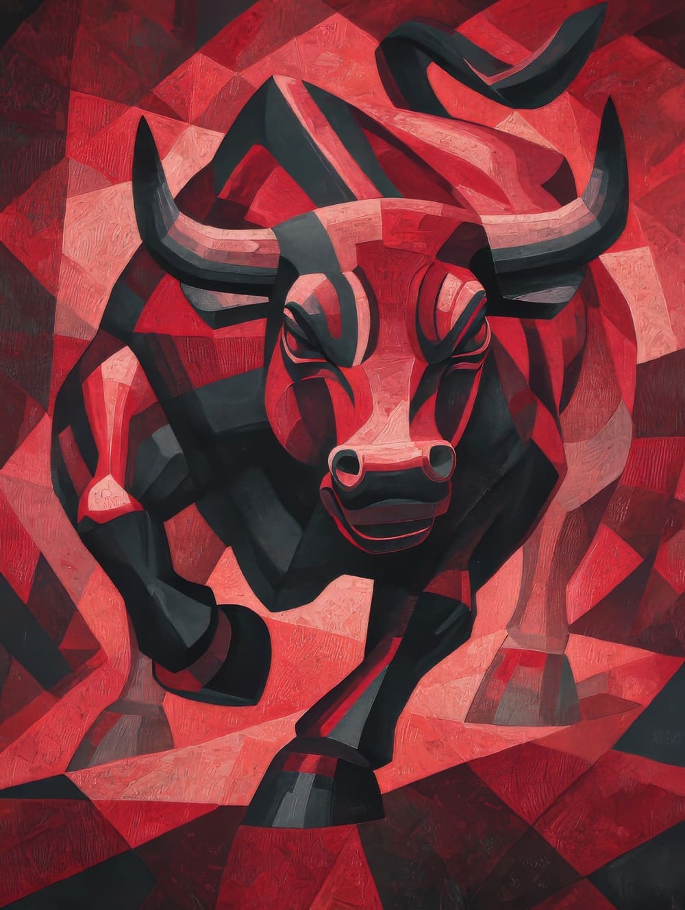 Tableau Taureau Cubisme