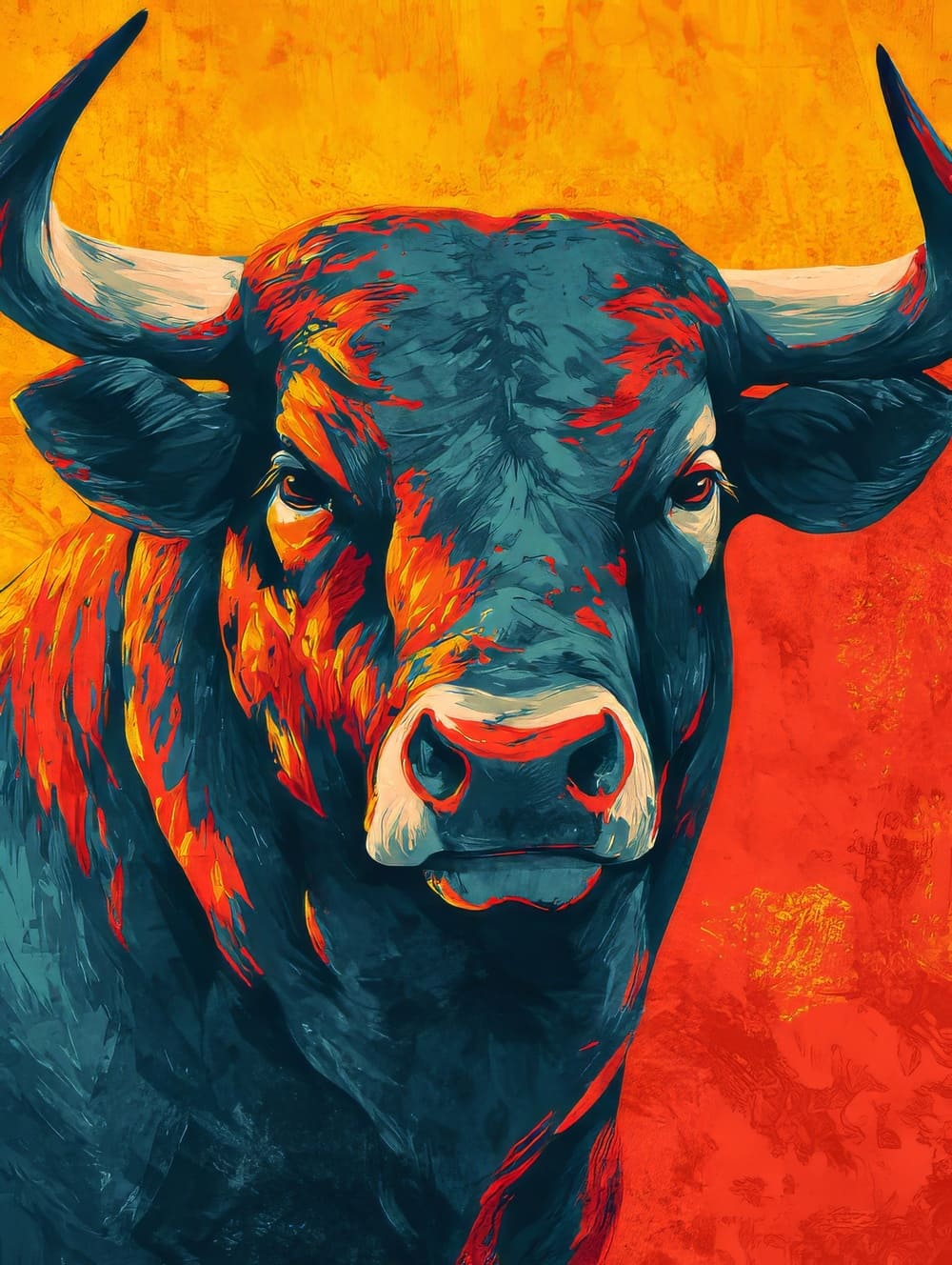 Tableau Taureau Pop Art