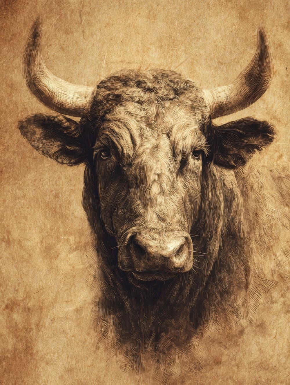 Tableau Taureau Vintage