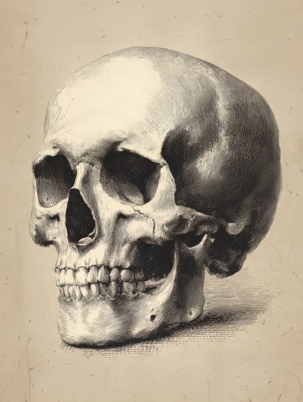 Tableau Tête de Mort Vintage