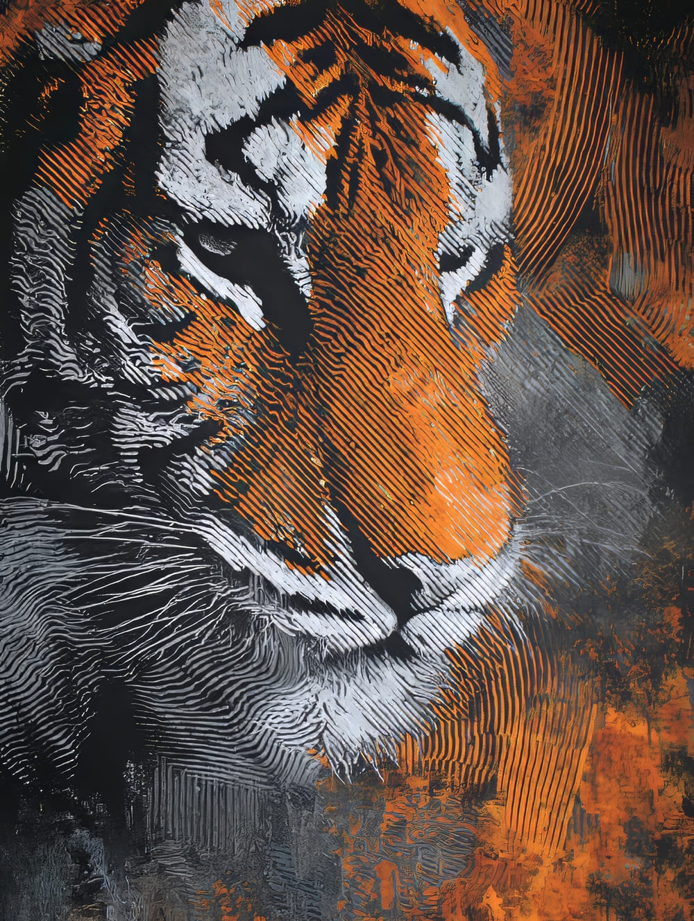 Tableau Tigre Abstrait