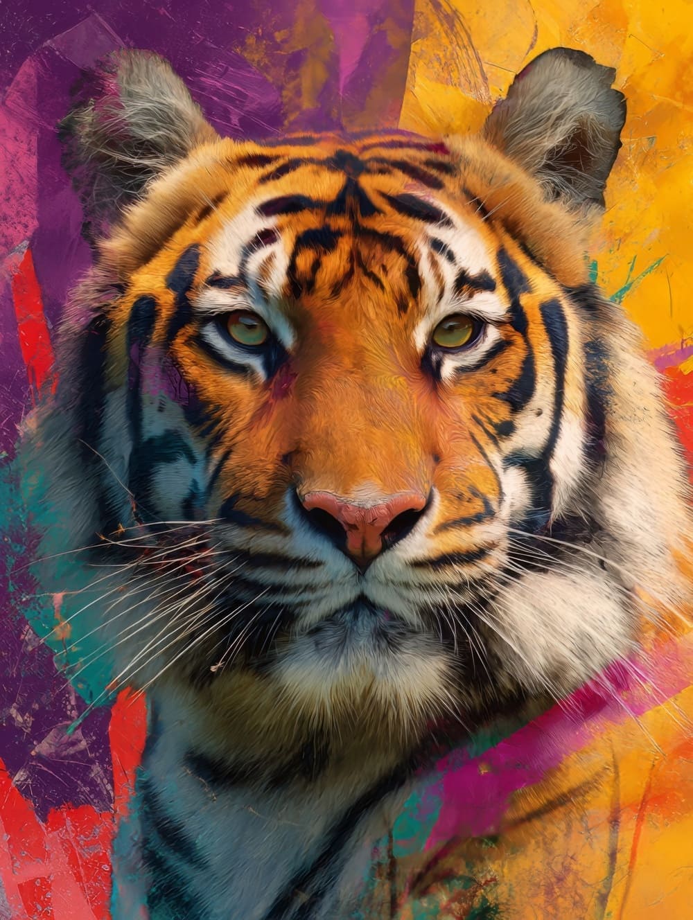 Tableau Tigre Coloré