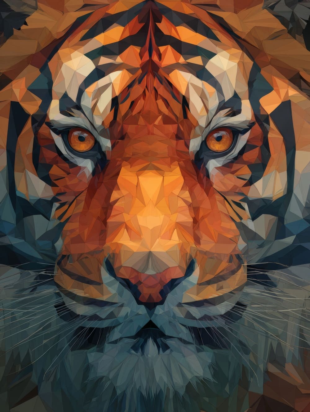 Tableau Tigre Cubisme